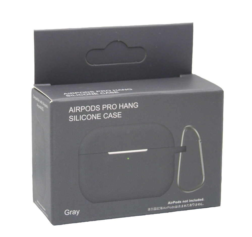 Чехол для AirPods Pro Hang Silicone SL (Gray) с карабином