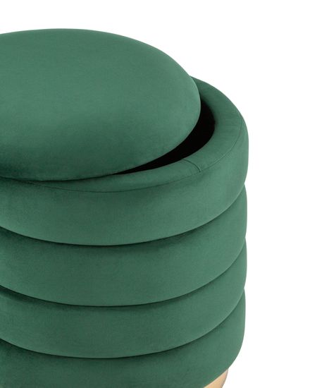 Пуф Франсис с ящиком велюр зелёный