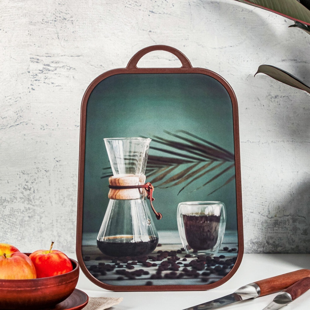 Доска разделочная 37*25*1,2см пластиковая "Кофе" VETTA