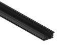 Врезной алюминиевый профиль в пол,   27х11х2000. Цвет: Черный матовый,  RAL9005, Серия:DN8ALE