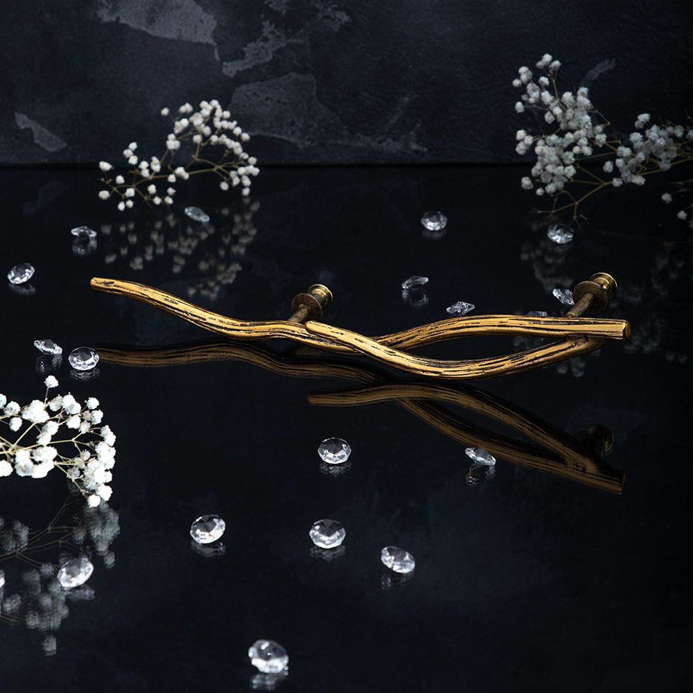 Ручка скоба мебельная Арт Бранч левая Амбер