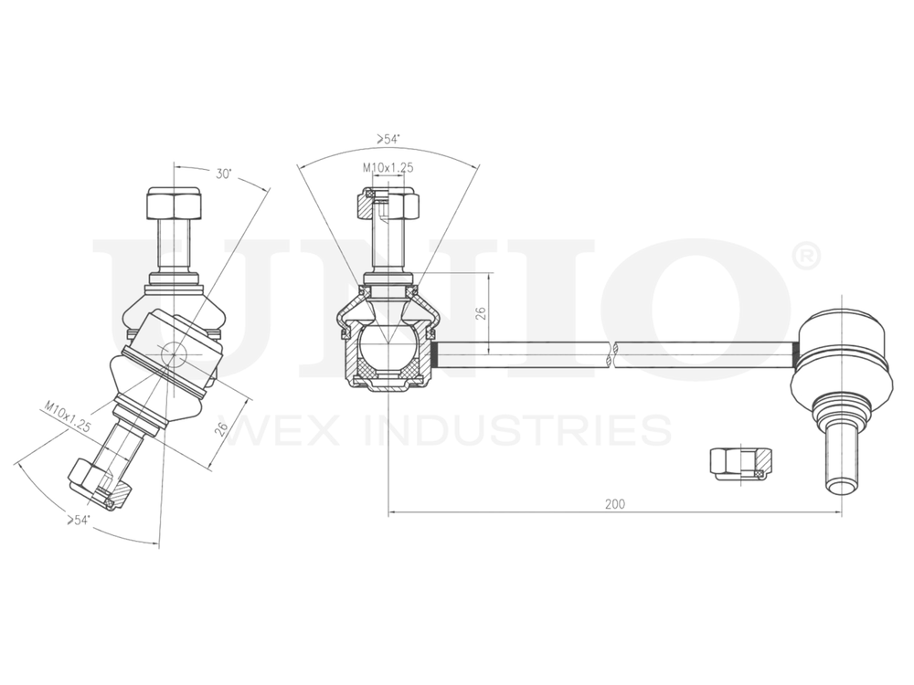 Стойка стабилизатора передняя левая UNIO SSP-50103