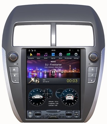 Магнитола для Mitsubishi ASX/RVR 2010-2016, Peugeot 4008, Citroen C4 Aircross - Carmedia ZF-1167-DSP вертикальный экран 10.4" в стиле "Тесла" на Android 9, 4/64ГБ