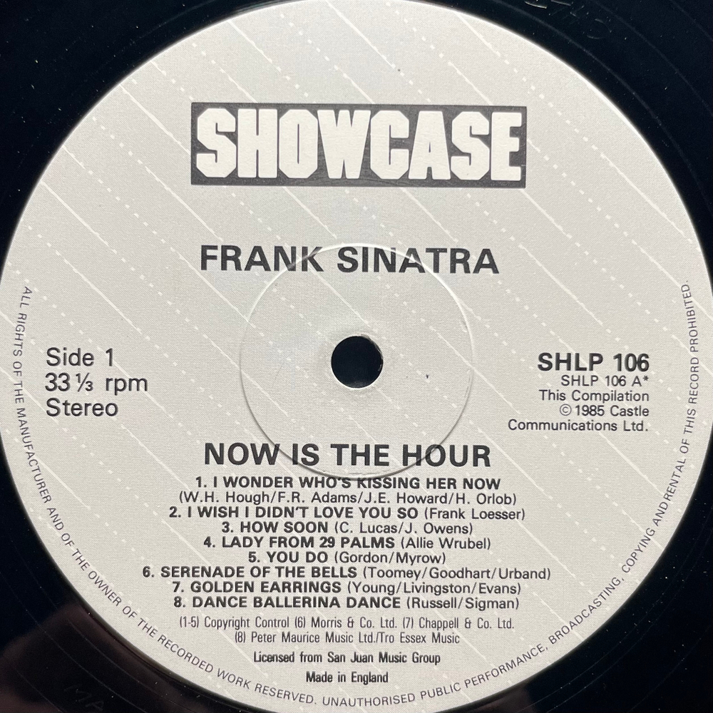 Frank Sinatra ‎– Now Is The Hour (Англия 1985г.)