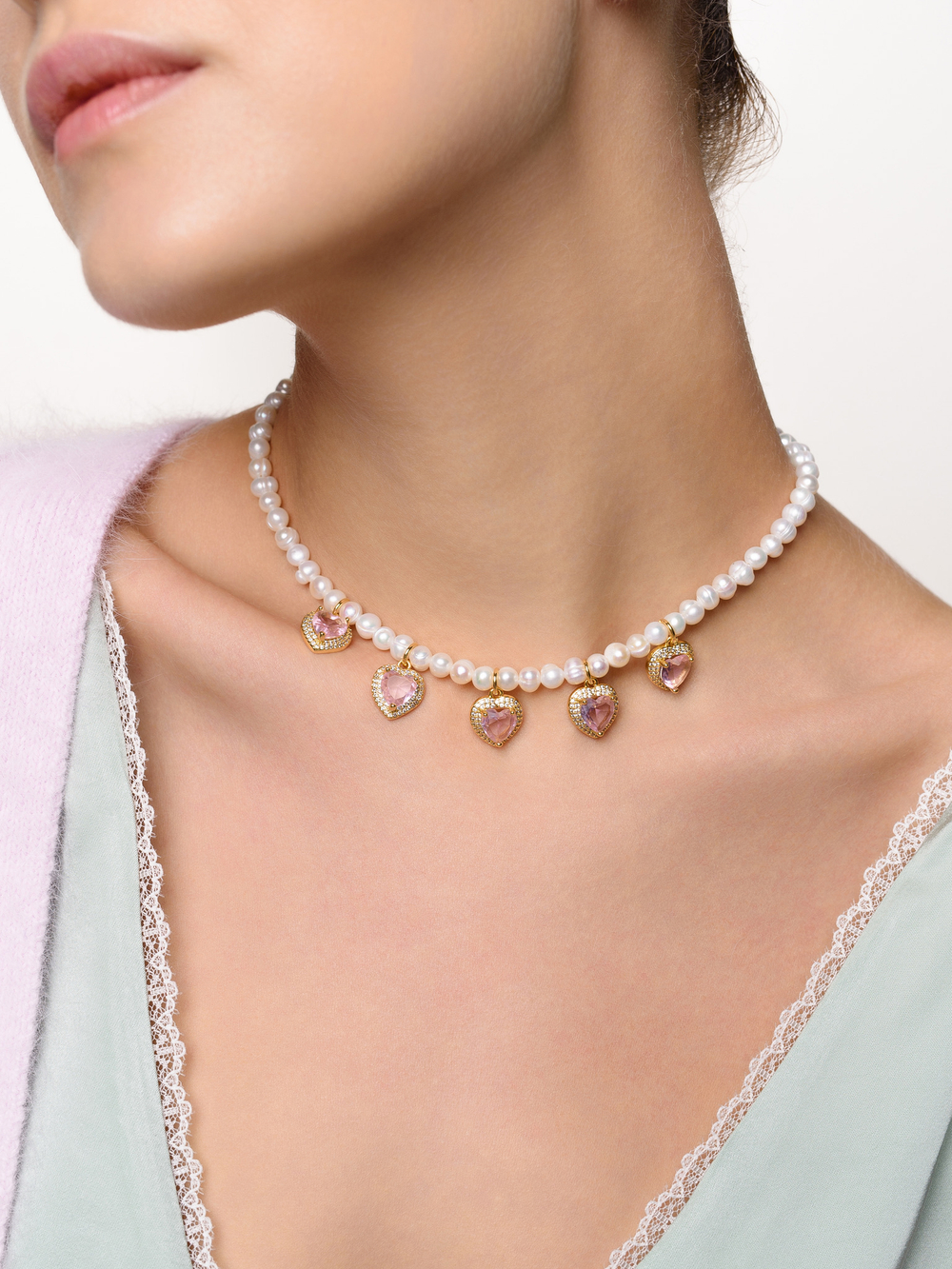 Колье "Pearl Love Rose" Gold