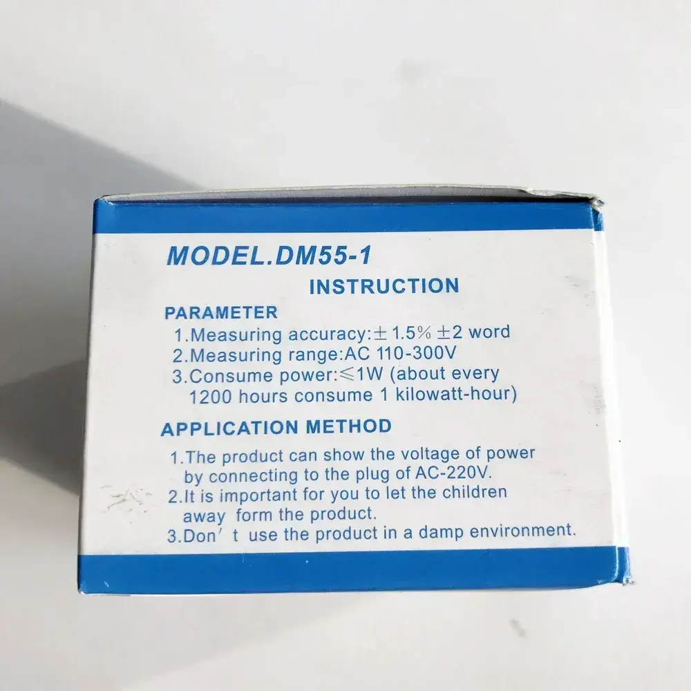 Цифровой вольтметр в розетку-ночник, для бытовой сети 220-230В, DM55-1