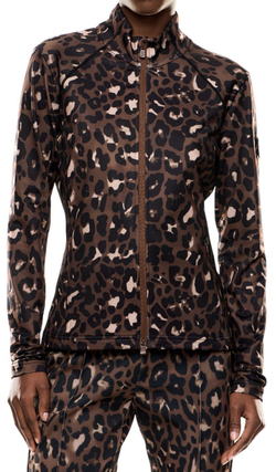 Женская теннисная куртка EA7 Woman Jersey - fancy brown/animalier micro