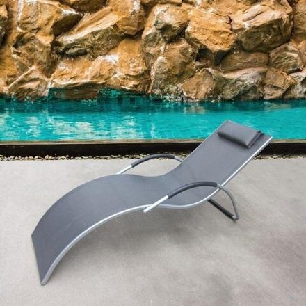 Шезлонг-лежак Afina ГРАЦИЯ MC-3039GA Silver-Black