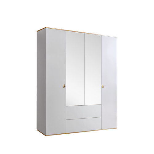 Шкаф 4-х дверный с зеркалами, с выдвижными ящиками