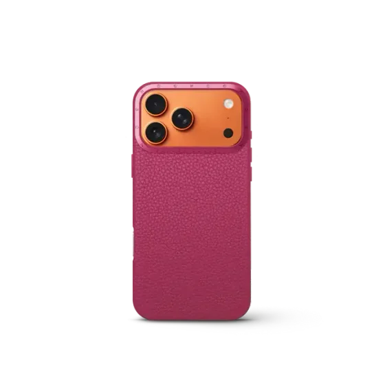 Чехол для iPhone 17 - Зернистая кожа - розовый