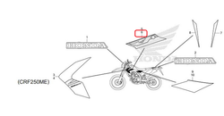86194-KZZ-A20ZA. STRIPE, L. RR. SHROUD *TYPE2*. original decal on the radiator shroud
