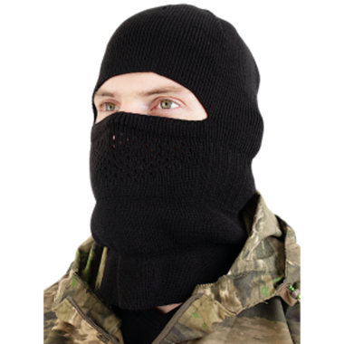 Маска ветро защитная Nova-Tex Вязанная Чёрная ( Балаклава ) Один размер