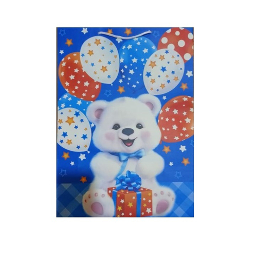 Пакет подарочный "Белый медвежонок" 32,5х45х10 см