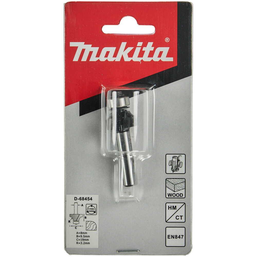 Фреза Makita кромочная калевочная 3,2R 19*9,5*8*53*2Т      D-68454