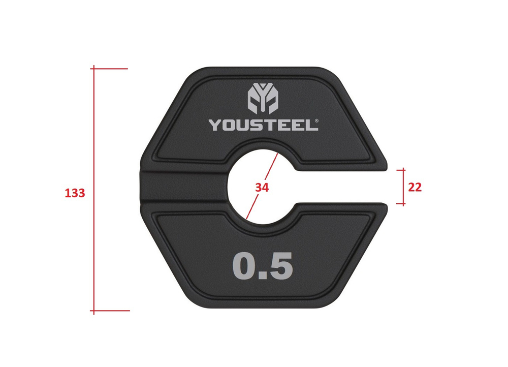Доп.вес 0.5кг на ручку гири/гантели, пара