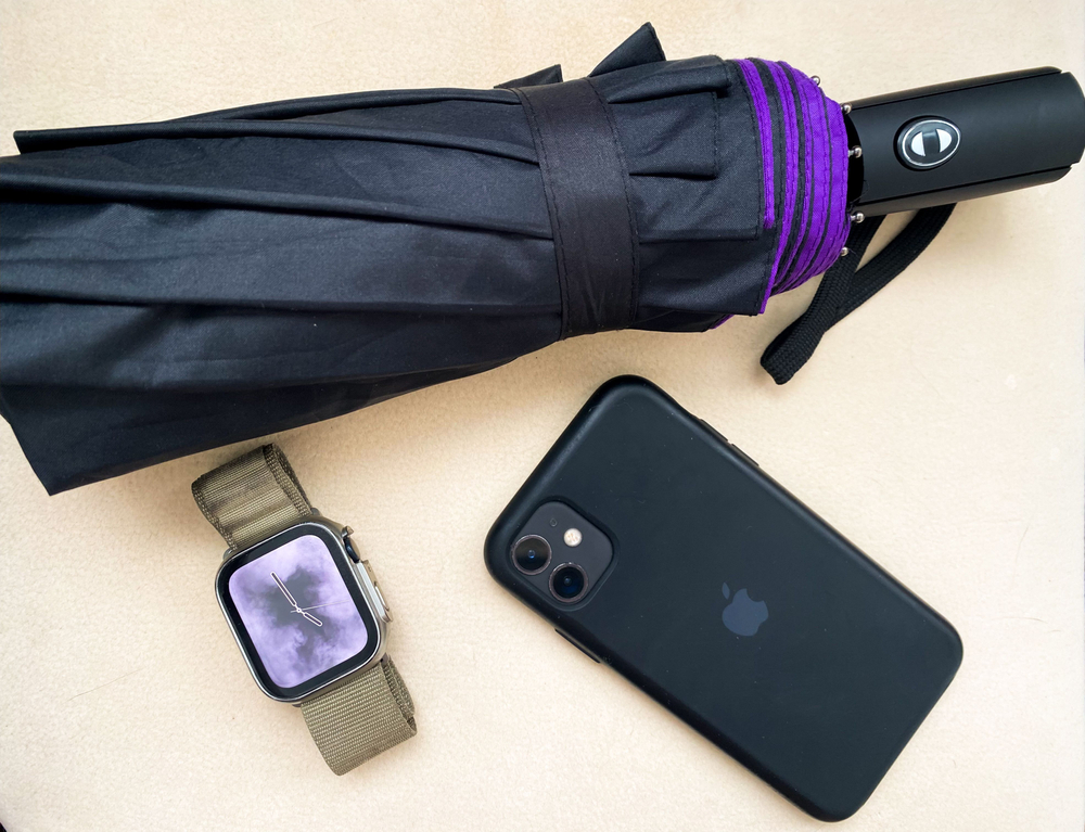 Зонт автомат c системой антиветер женский и мужской большой купол 10 спиц. Цвет синий.