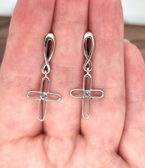 Серьги Крестики с топазами