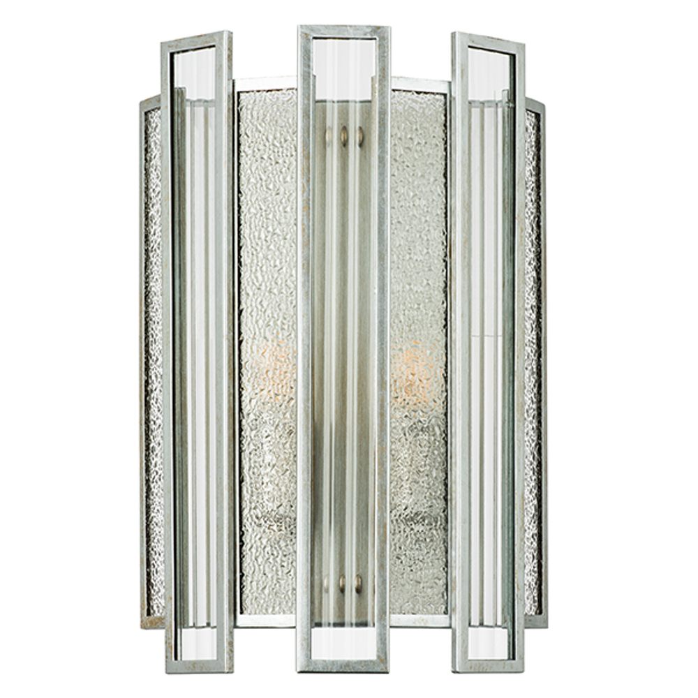 712624 Бра AGAVE 2х40W E14 СЕРЕБРО С ПАТИНОЙ/ПРОЗРАЧНЫЙ