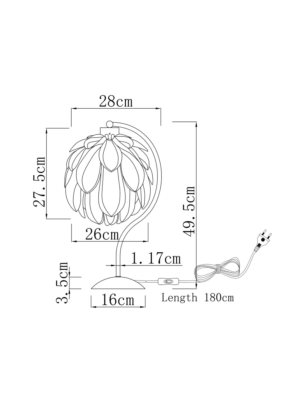 Лампа настольная Moderli V11012-T Flake
