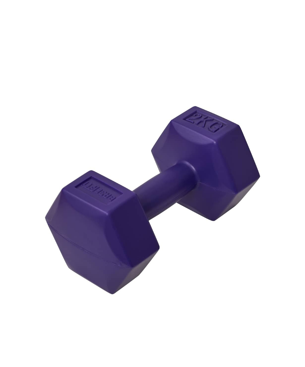 Гантель гексагональная DB-305 2 кг, пластиковый, фиолетовый, пара