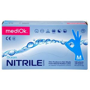 Перчатки одноразовые MediOk М нитриловые голубые 50 пар/уп 10 уп/кор