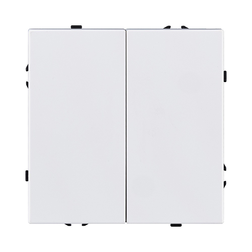 Выключатель 2-клавишный проходной 10А/250В, белый глянцевый Kollinger Eclipse EC-005WG