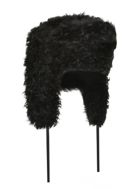 Чёрная шапка-ушанка