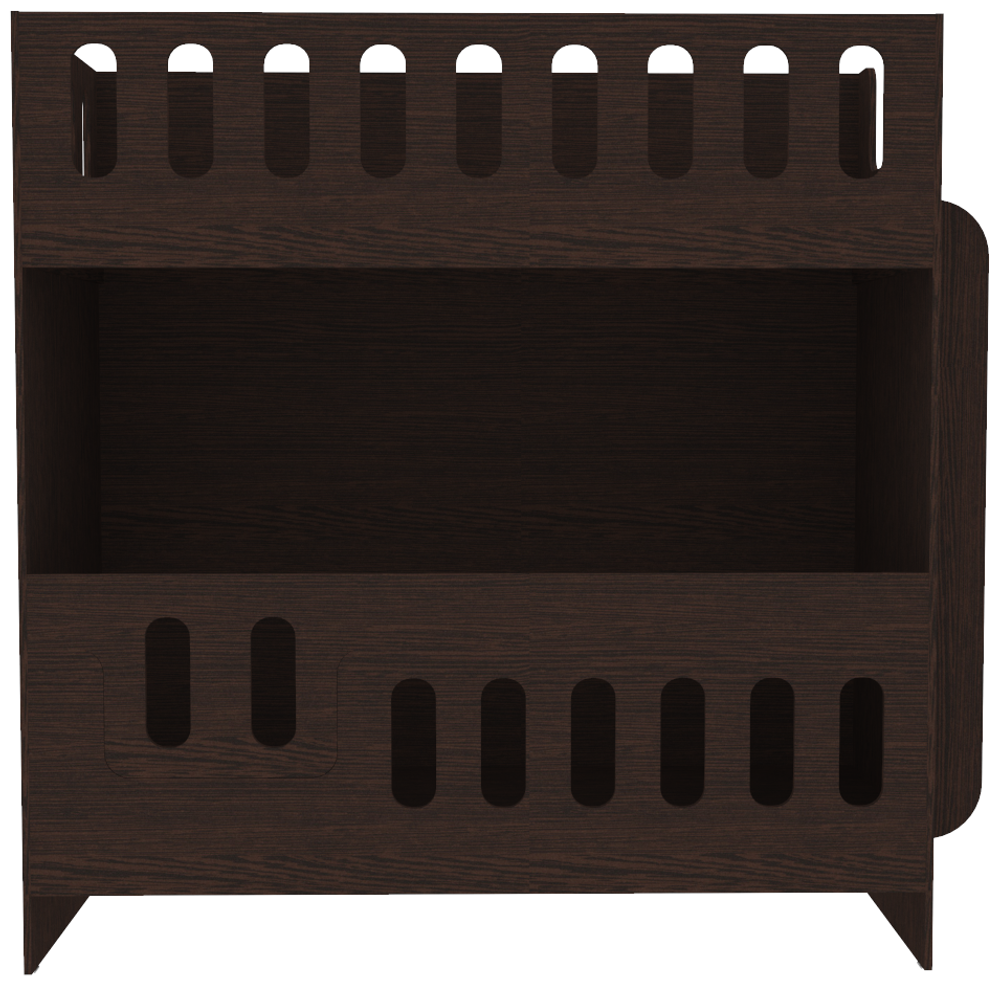 Двухъярусная кровать КарИВи cо сплошным бортом ДС-260 80x180 Венге