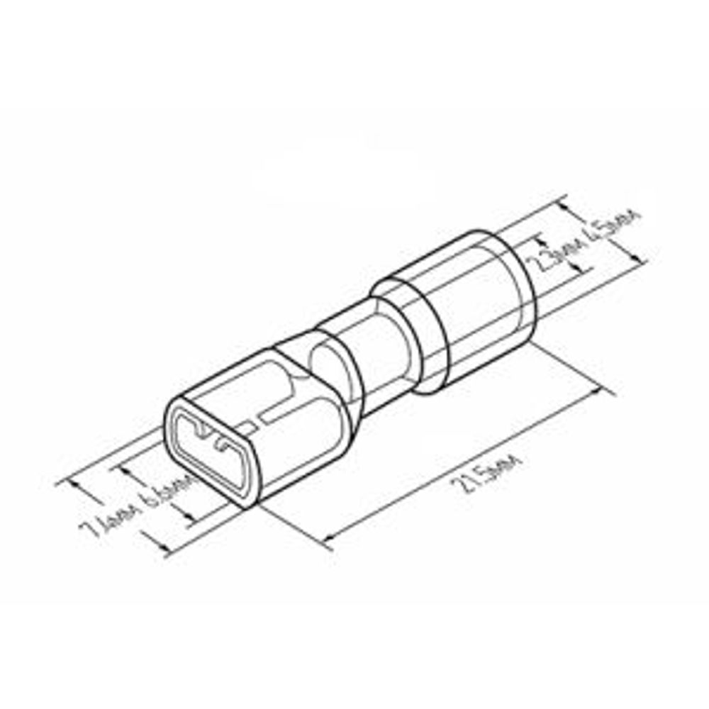 Клемма плоская полностью изолированная термоусаживаемая РПи-м-т 2.5-(6.3)/РпИм-т 2-7-0,8 гнездо 6.6
