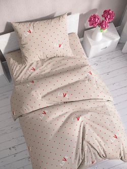 Постельное белье перкаль Сказка "Лав" 1,5-сп Наволочка 50х70 см 1 шт Простынь на резинке 90x200 см Пододеяльник 145x215 см