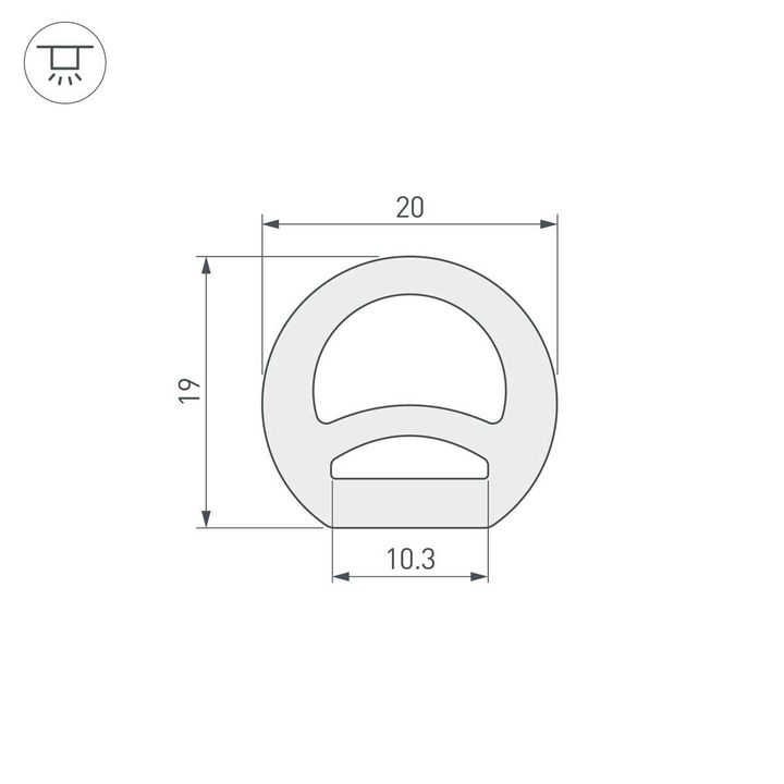 Профиль Arlight WPH-Flex-D20-Top-S10-50m White 040833