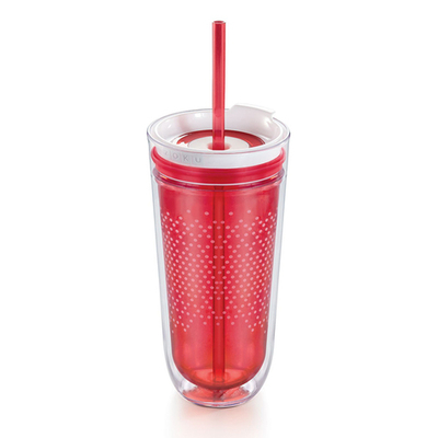 Стакан с двойными стенками travel красный