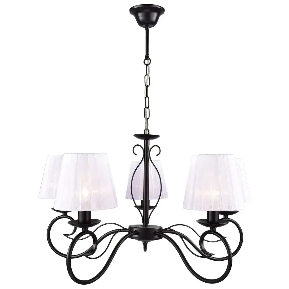 Люстра подвесная для спальни и гостиной РОССВЕТ "Танго" РС20945 BK/5P