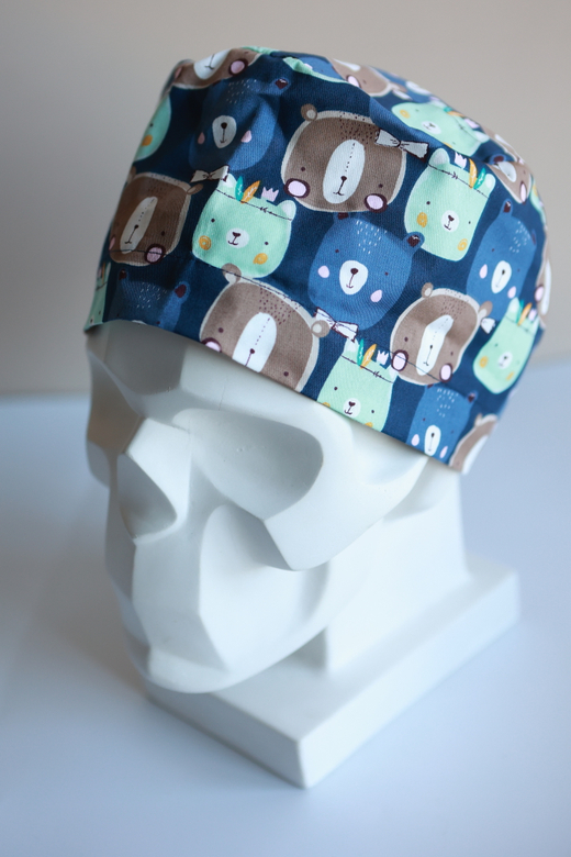 Медицинский колпак (Принт «Медвежата синие»)