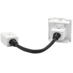 Розетка HDMI,  2мод.,  бел. (45х45мм),  с соединительным шнуром 15см