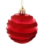 Новогодние шары 6 см (набор 3 шт) «Сказочное сияние», красный