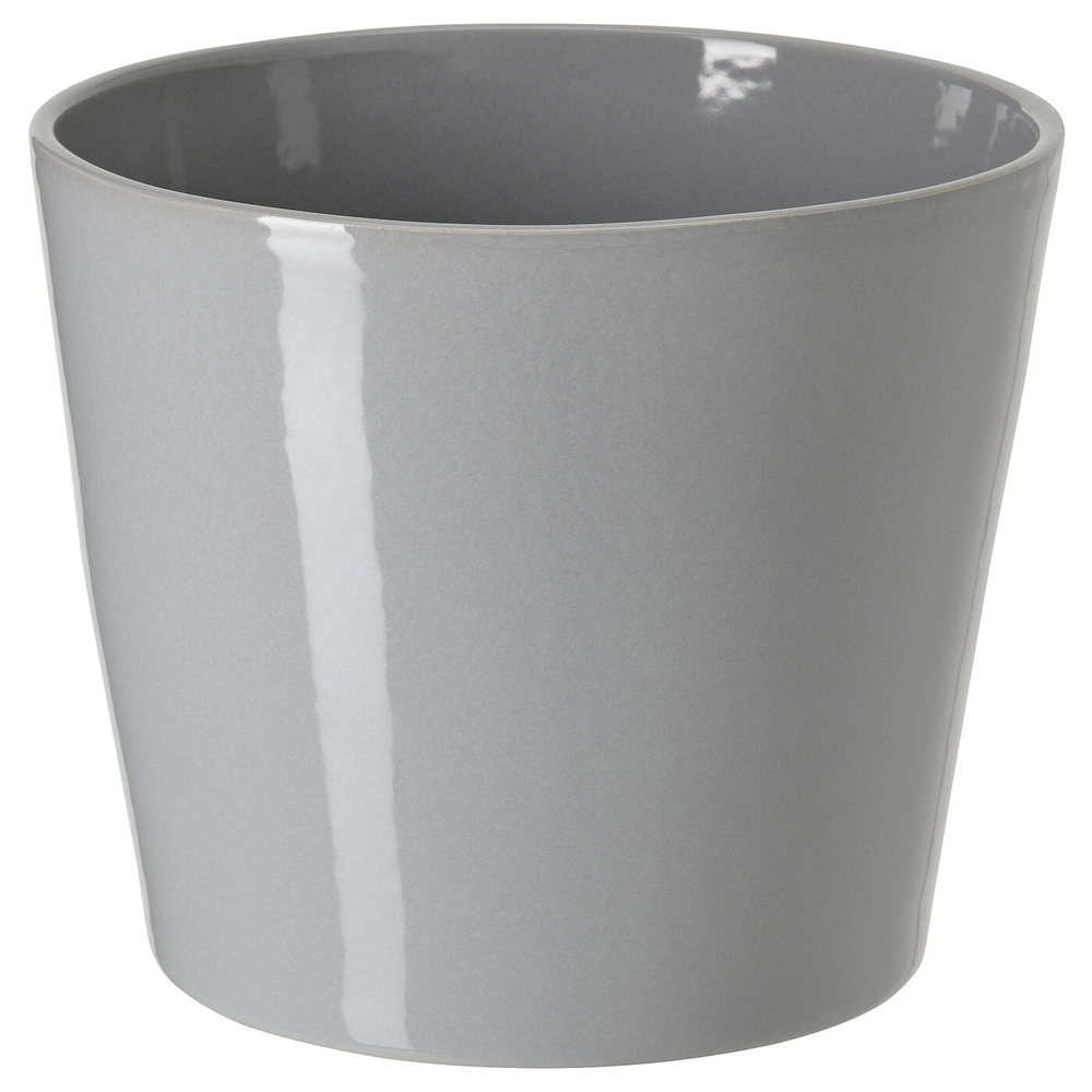 IKEA SKOGSVINBÄR  (ИКЕА СКОГСВИНБÄР)  -  Крышка для цветочного горшка, серая, 15 см