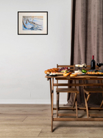 Картина авторская акварельная в паспарту 30х40 см на стену для интерьера "Зимний ручей"