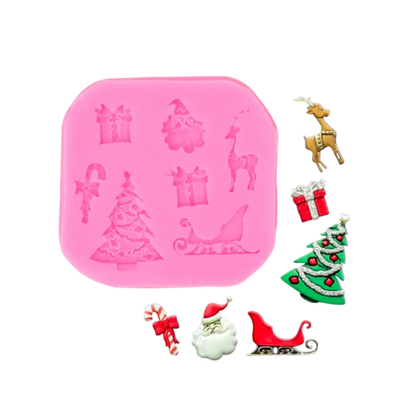 Молд силиконовый «Новогодняя суета», 8×1,1 см