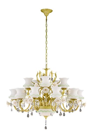 0971/10+5+2 GREEN GOLD (1) Люстра (в 2-х коробках)