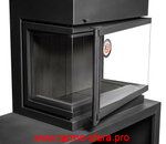 Камин МАДРИД на дровнике Гигант справа черный шамот подовый