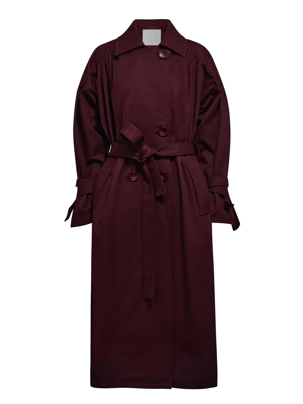 Бордовый тренч