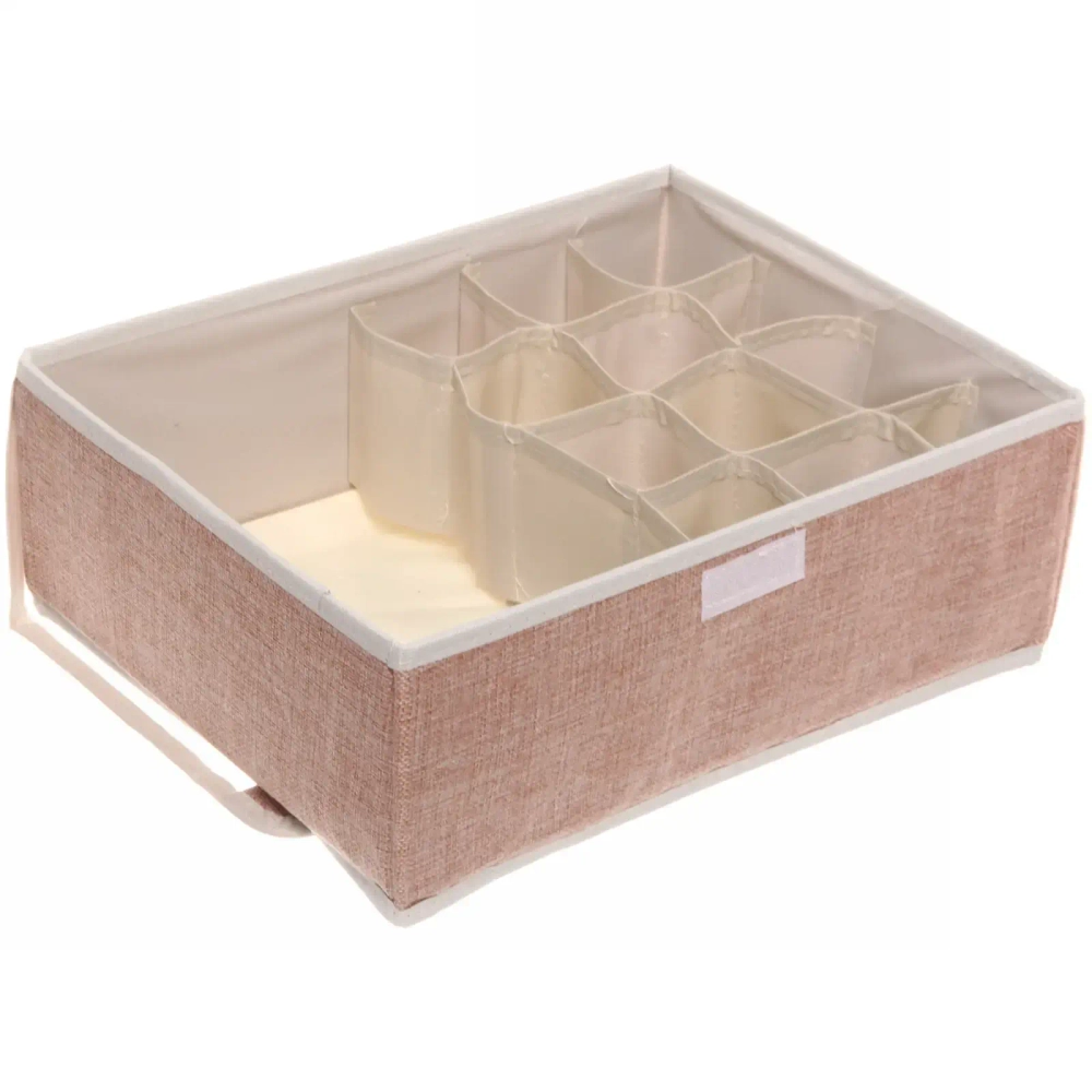 Коробка для хранения вещей 13 ячеек 32*24*12 Уют розовая