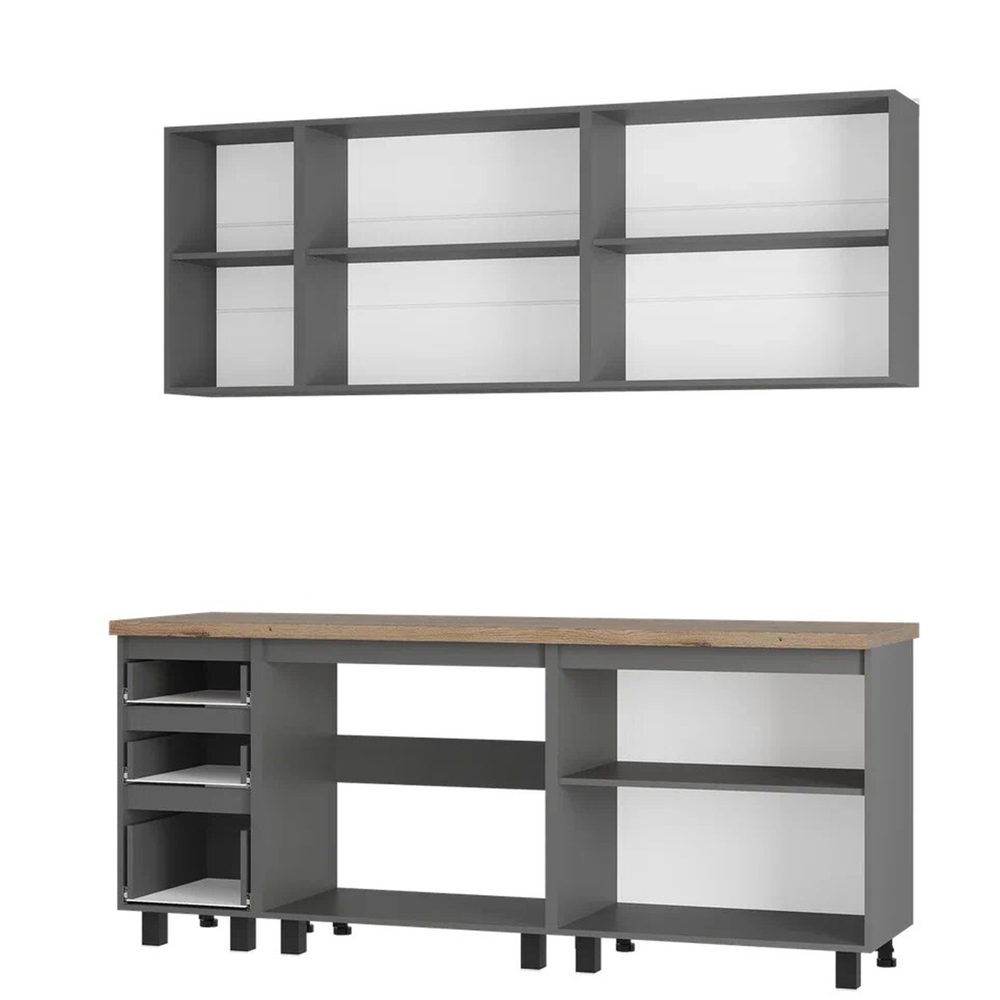 Кухня "Честер" 2,0 м графит