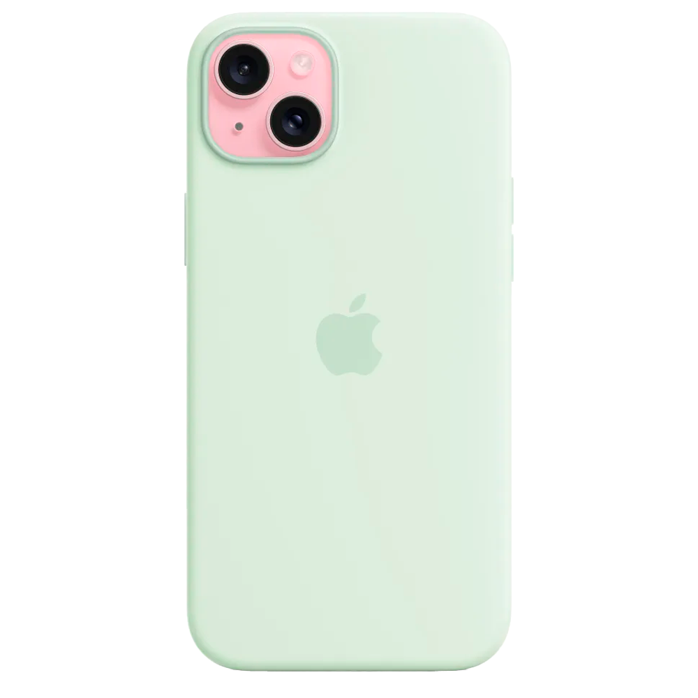 Силиконовый чехол с поддержкой MagSafe Apple Silicone Case для iPhone 15 Plus, Soft Mint (Пастельно-мятный)
