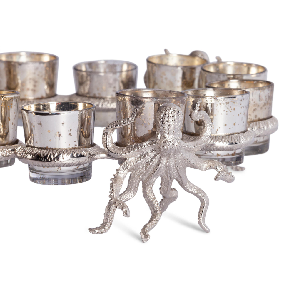 Подсвечник Secret De Maison OCTOPUS4 ( mod. 3925 ) алюминиевый сплав, 36x36,5x12 см, никель/nickel