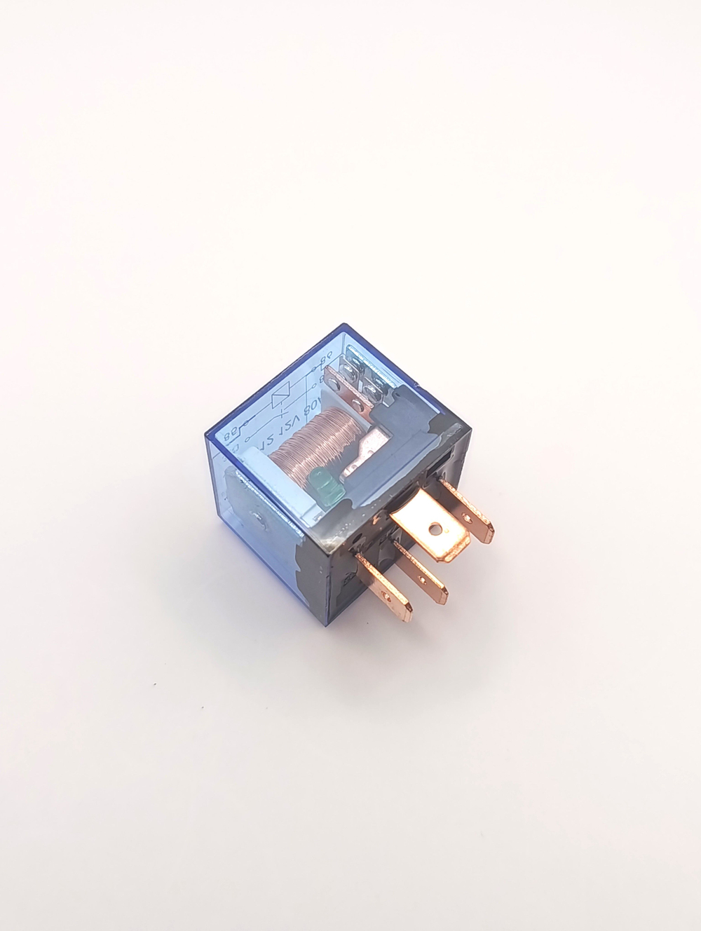 Реле 4-х контактное, комплект из ДВУХ штук, реле автомобильное 12V 80А с индикатором, с кронштейном