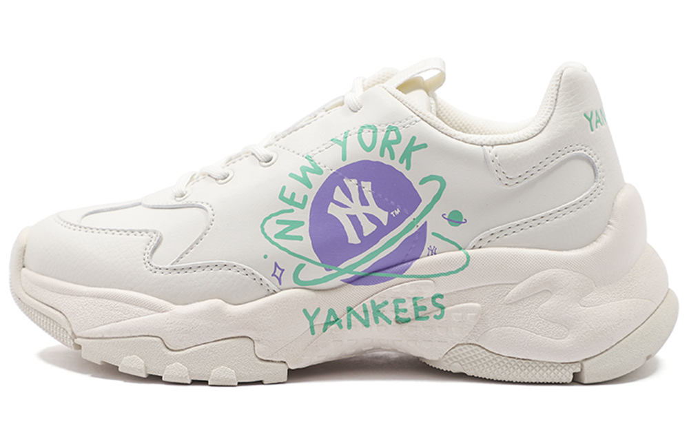 MLB Big Ball Chunky Planet Artificial Leather Cushioning Slip Resistant Abrasion Resistant Low top Chunky Sneakers