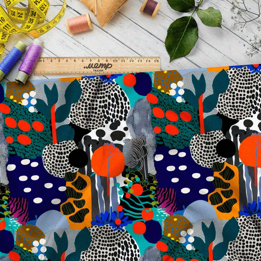 Ткань Барби абстрактные цветы