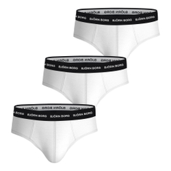Björn Borg Cotton Stretch Brief Boxer Shorts 3 Pack Men - White, Black
